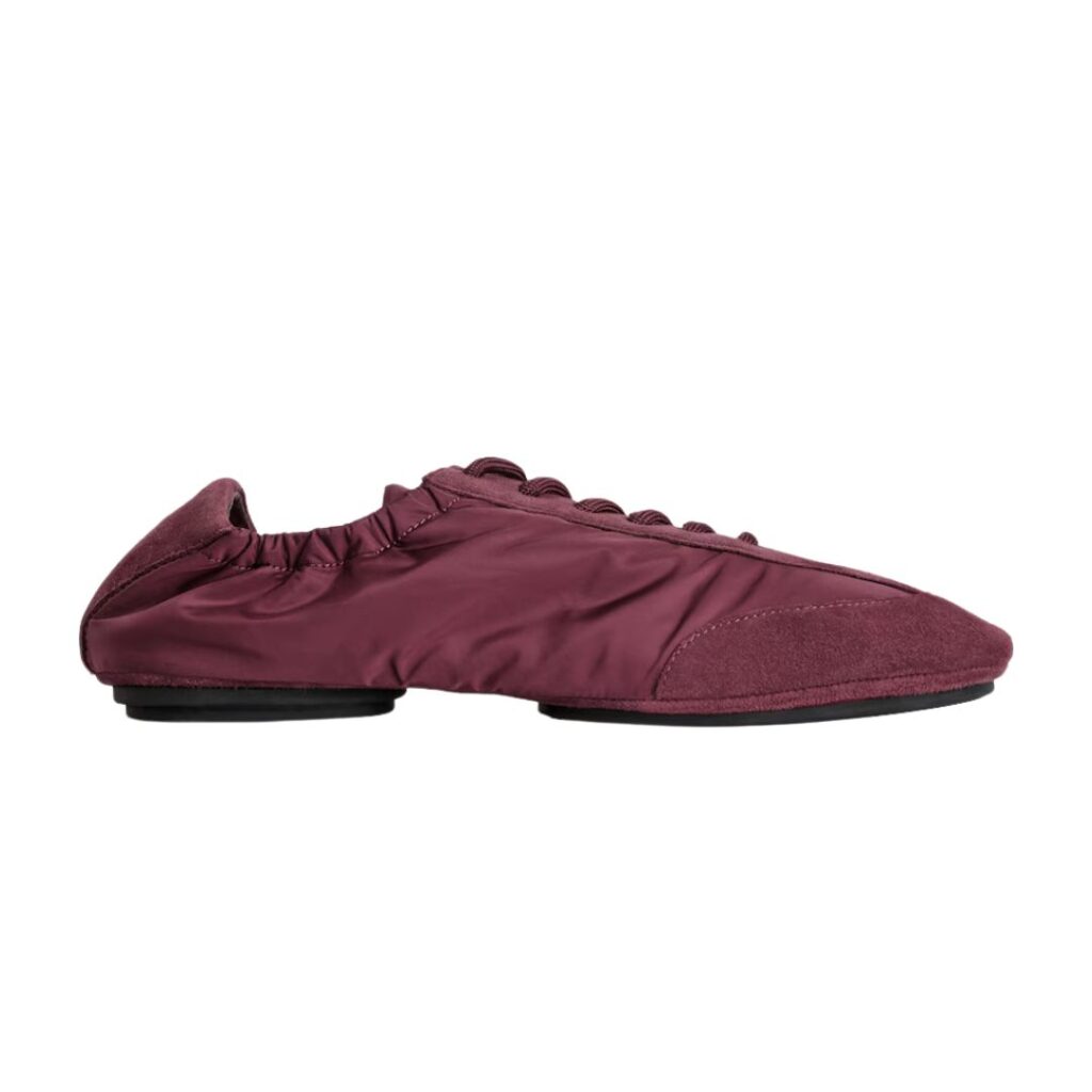 SUEDE-NYLON BALLET SNEAKERS